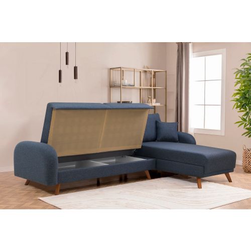 Atelier Del Sofa Hera 2 Ugao - Tamnoplava Ugaona Sofa na Razvlačenje slika 5