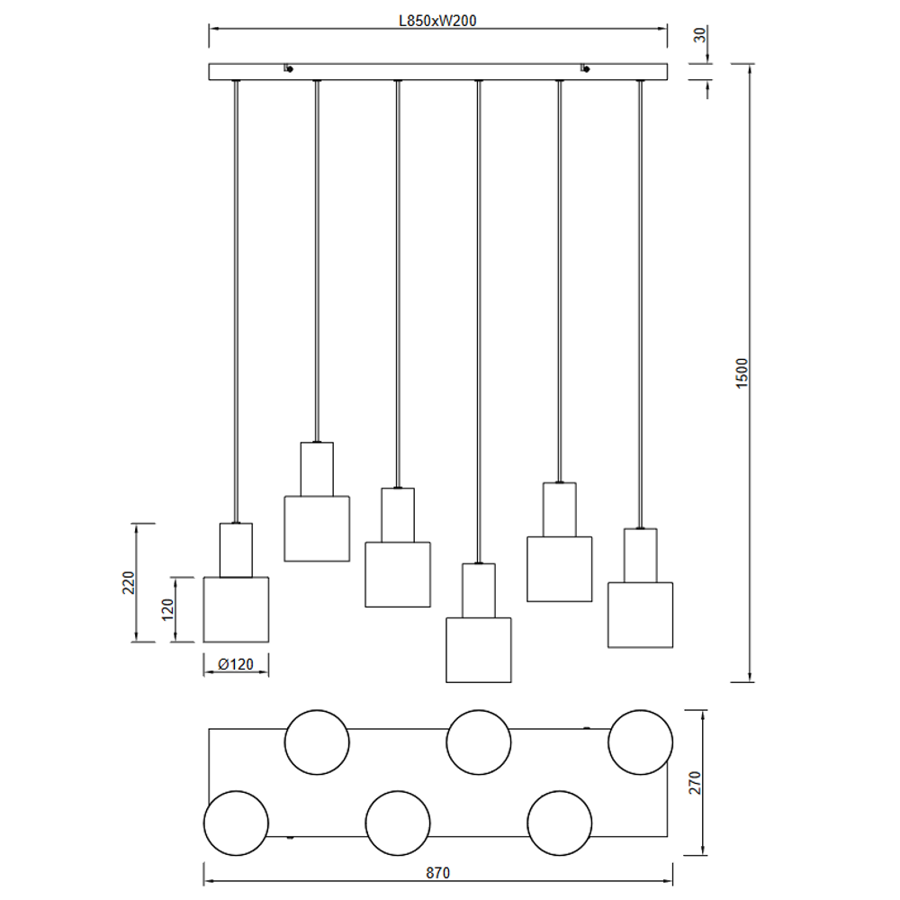 AGUDO-6 LUSTER MULTIKOLOR 6XE27 slika 8