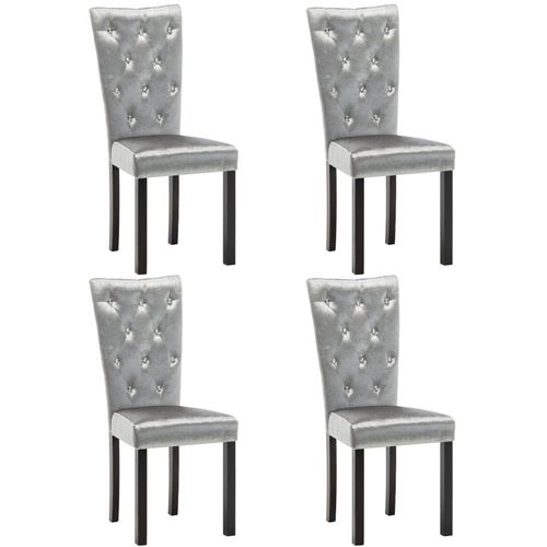 Blagovaonske stolice od baršuna 4 kom srebrne slika 21