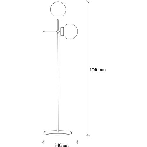 Opviq Podna lampa MUDONI MR, zlatna, metal- staklo, 34 x 15 cm, visina 174 cm, duljina kabla 350 cm, 2 x E27 40 W, Mudoni - MR - 955 slika 6