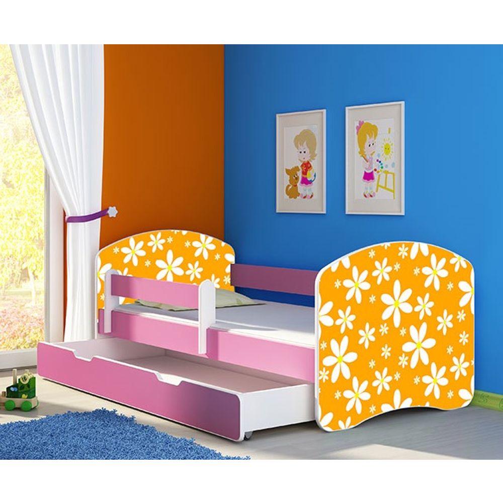 ACMA Dječiji krevet Acma II sa ladicom Pink - 180x80cm - Dezen 24 slika 1