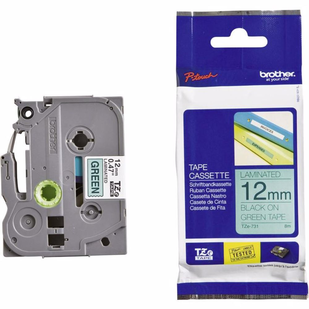 POT PAP BRO TRAKA TZE731 12mm crno na zeleno slika 1