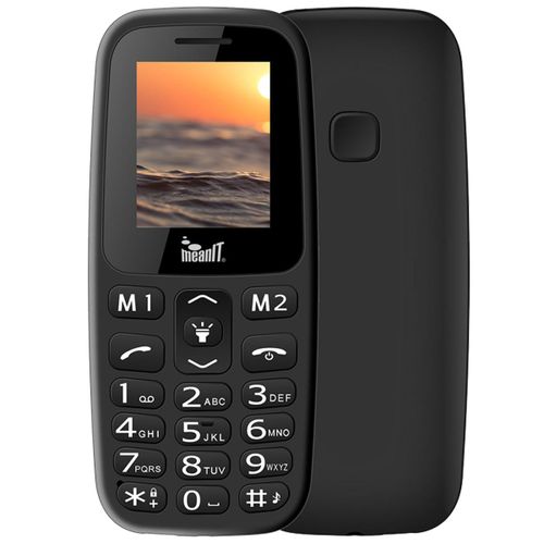 MeanIT mobilni telefon, 1.77" ekran, Dual SIM, BT, SOS dugme - VETERAN I MOBILNI TELEFON-CRNI slika 1