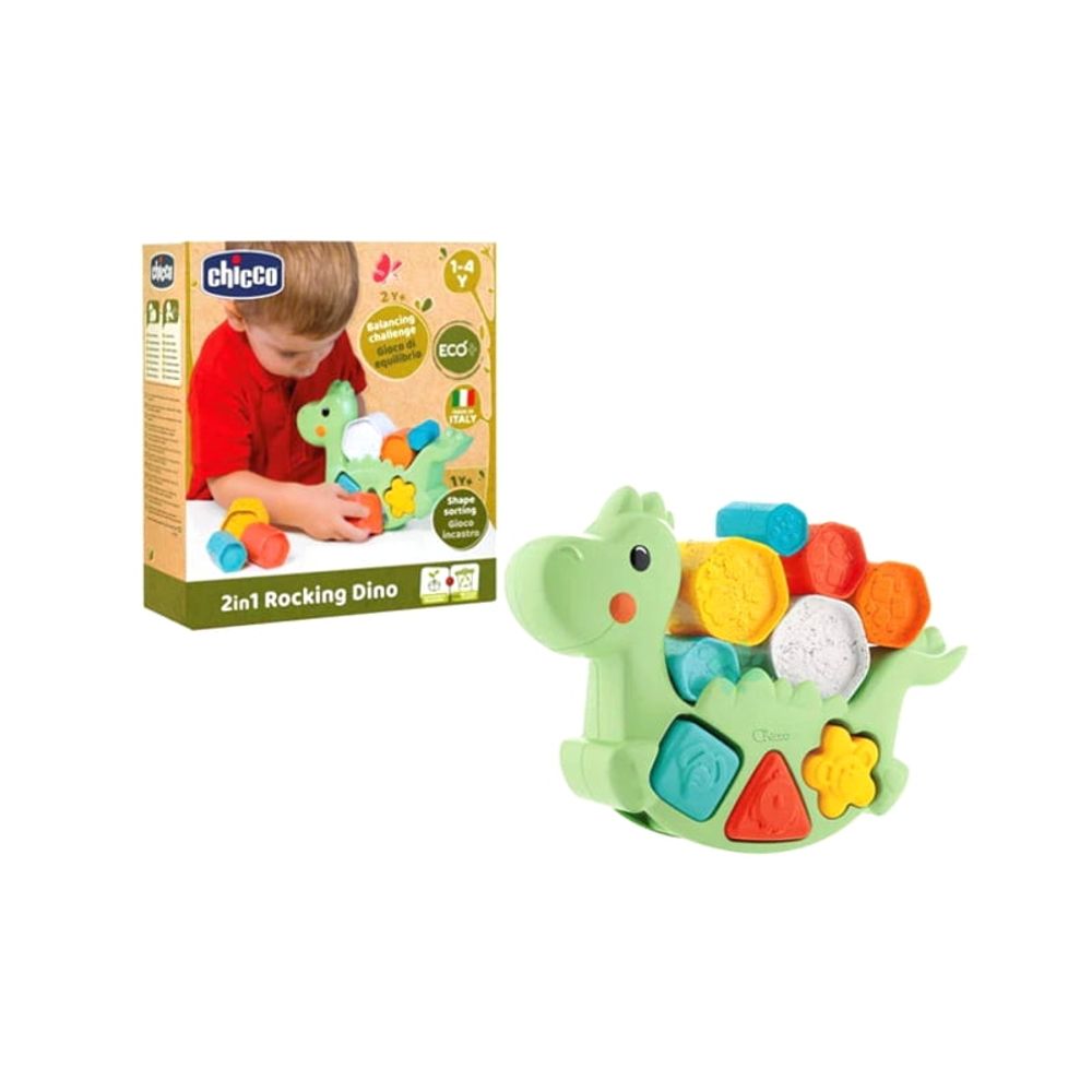 Chicco Didaktička igračka ECO+ 2U1 Rocking Dino slika 1