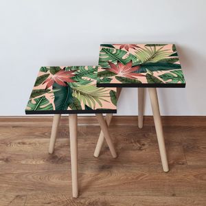 Nesting stolovi 2Shp203 - (2 komada) - boje: zelena, losos, bordo crvena