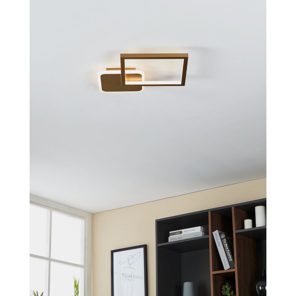 Eglo stropna LED lampa 'GAFARES' sa daljinskim upravljačem, 15W, zlatno-bijela slika 2