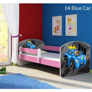 Dječji krevet ACMA s motivom, bočna roza 140x70 cm - 04 Blue Car