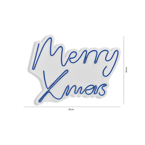 Wallity Ukrasna plastična LED rasvjeta, Merry Christmas - Blue slika 8