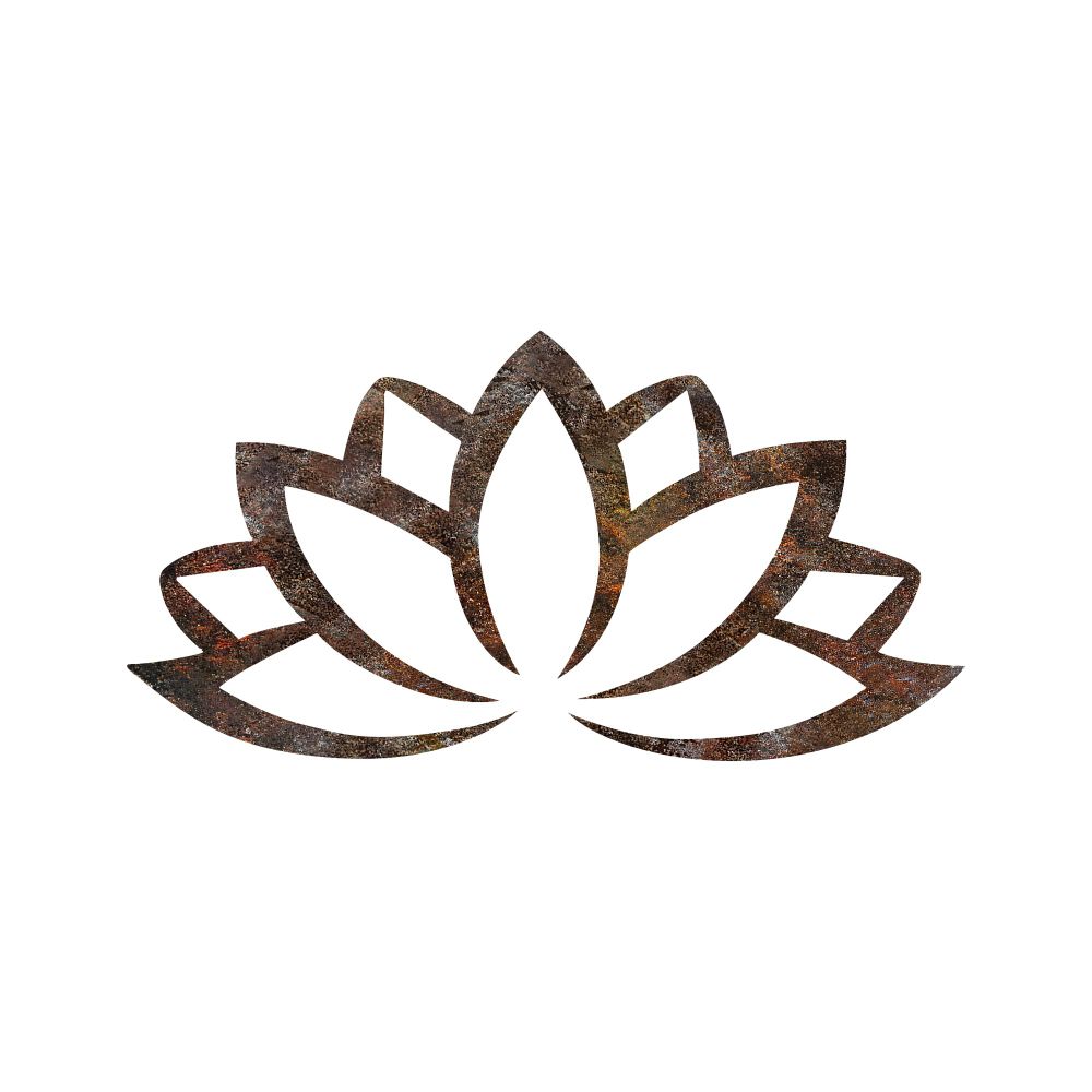 Decorative metal wall accessory Rusty Lotus, colour: antiquation slika 5