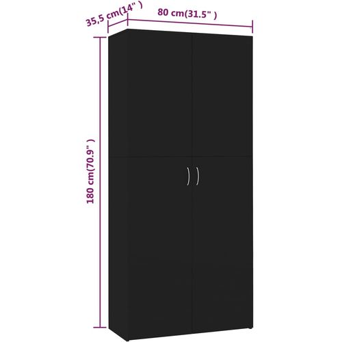 Ormarić za cipele crni 80 x 35,5 x 180 cm od iverice slika 40