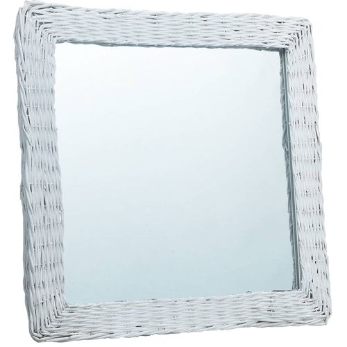 Ogledalo od pruća 50 x 50 cm bijelo slika 21