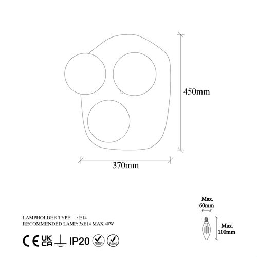 Opviq Zidna lampa, 942FLG1388 slika 5