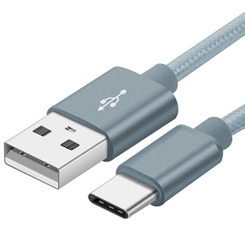 Xwave Kabl USB Tip C  muški na Tip A   muški  1.2M   3A, PVC tamno sivi pleteni slika 2