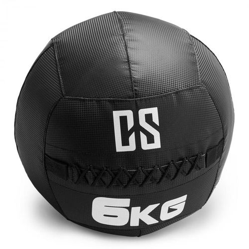 Capital Sports Bravor Wall Ball medicinska lopta 6kg, PVC dvostruki šavovi, crna  slika 1