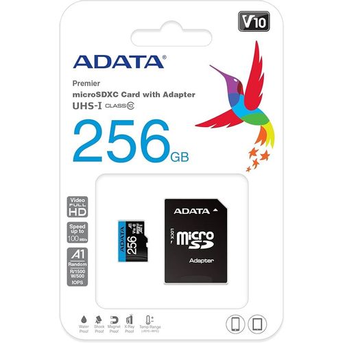 MICRO SD.256GB AData + SD adapter AUSDX256GUICL10A1-RA1 slika 3