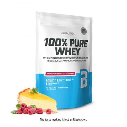 BioTech USA Pure Whey 454g Malina-Čizkejk slika 1