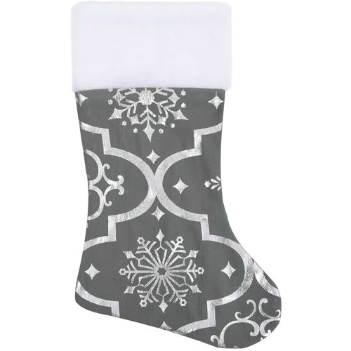 Luksuzna podloga za božićno drvce s čarapom siva 150 cm tkanina slika 4