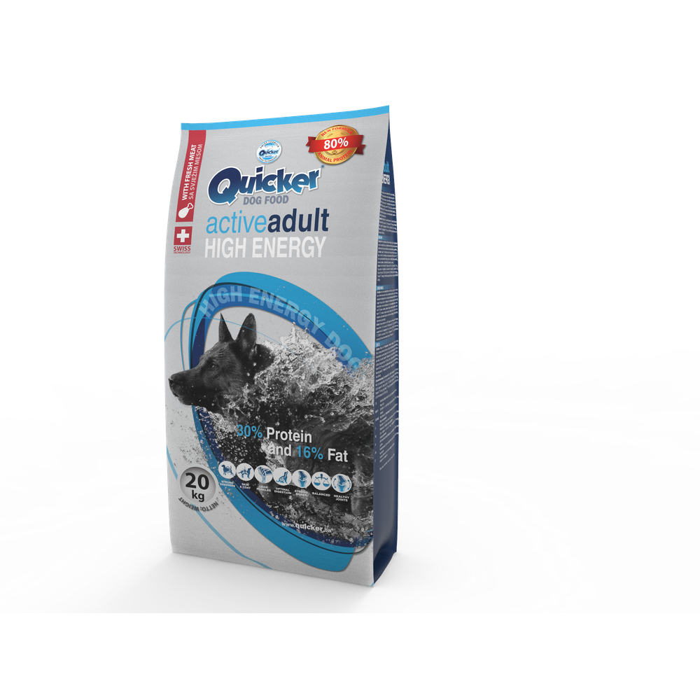 Quicker Premium Adult Active suha hrana za pse High Energy 20kg slika 2
