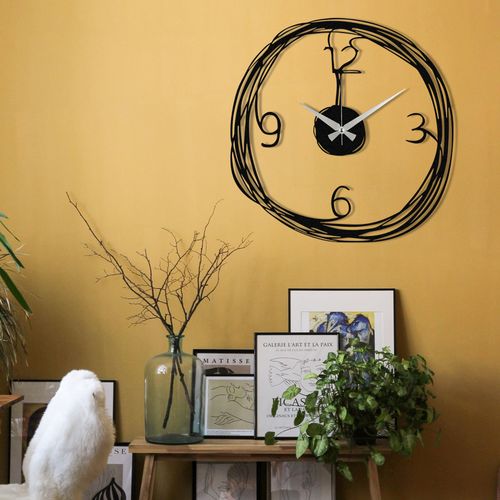 Wallity Gergo Black Decorative Metal Wall Clock slika 1