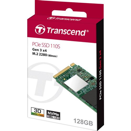 Transcend TS128GMTE110S M.2 NVMe 128GB, 2280, PCIe Gen3x4, DRAM-less, Read up to 1,800 MB/s, Write up to 1,500 MB/s (single sided) slika 2