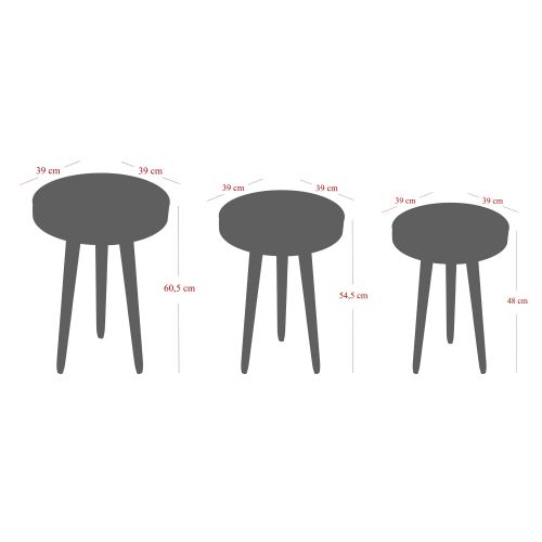 Isla Walnut Nesting Table (3 Pieces) slika 5