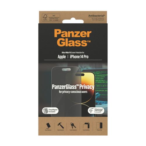 PanzerGlass zaštitno staklo UWF Privacy AB w. Applicator za iPhone 14 Pro slika 2