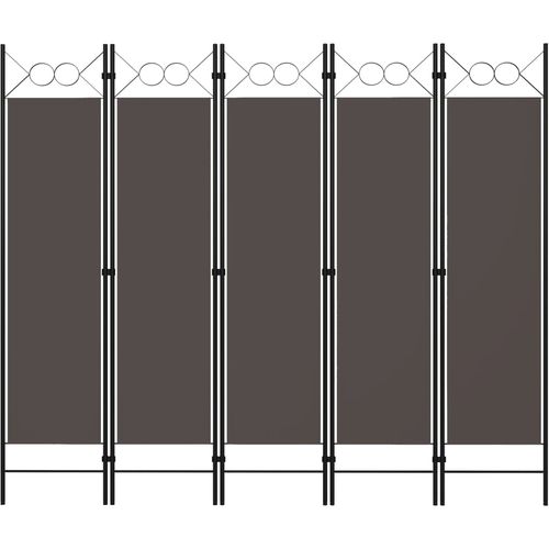 Sobna pregrada s 5 panela antracit 200 x 180 cm slika 19