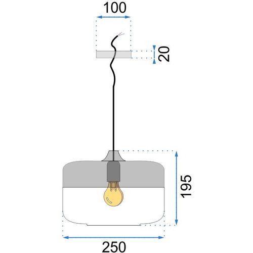TOOLIGHT Staklena stropna svjetiljka Zenit D Black slika 17