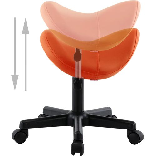 Radni stolac od umjetne kože narančasti slika 17
