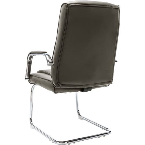 Konzolna uredska stolica od umjetne kože siva slika 26