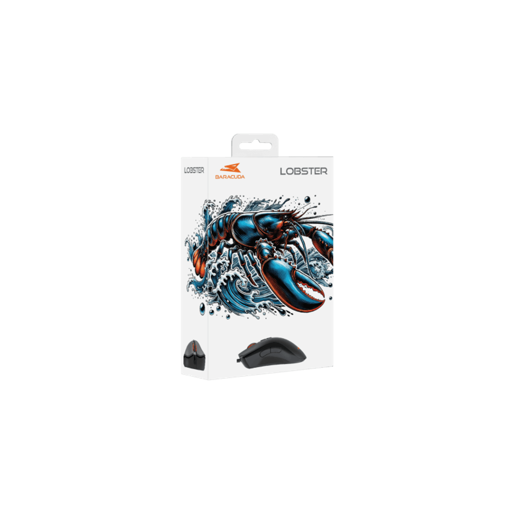 Baracuda Miš BGM-081 LOBSTER, crni slika 6