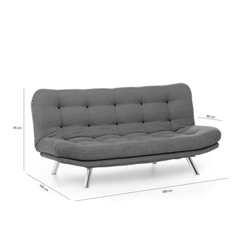 Atelier Del Sofa Trosjed na razvlačenje, Sivo, Misa Sofabed - Grey slika 9