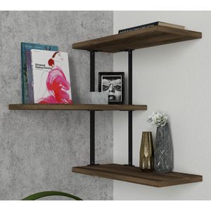 Frisbi Walnut
Black Wall Shelf