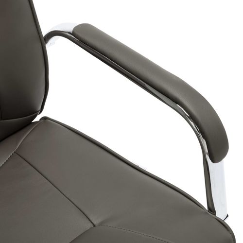 Konzolna uredska stolica od umjetne kože siva slika 8