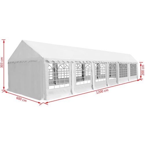Vrtni šator od PVC-a 6 x 12 m bijeli slika 13