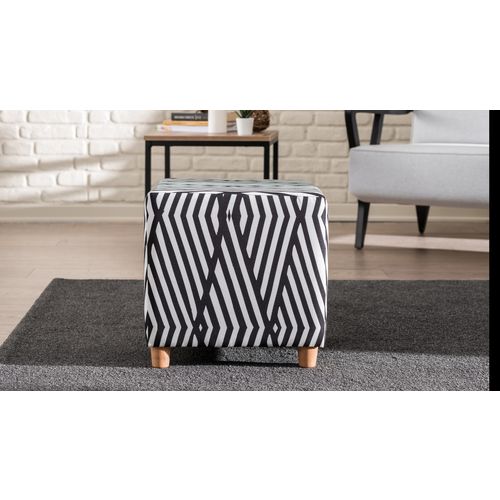 Atelier Del Sofa Tabure, Bijela Crno, Daisy - White, Black slika 3