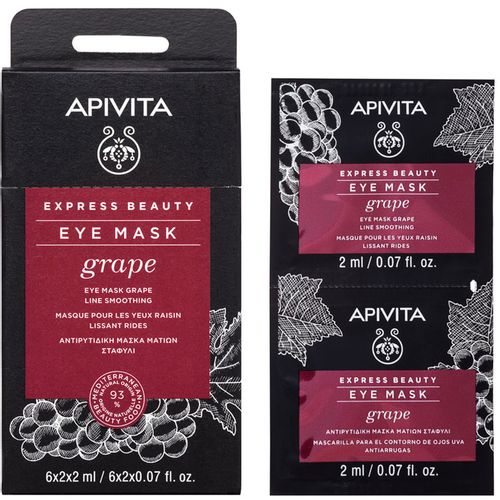 Apivita Express beauty maska za područje oko očiju s grožđem za zaglađivanje, 2x2 ml slika 1