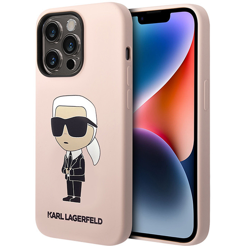 Maska Karl Lagerfeld Hc Silicone NFT Ikonik za iPhone 15 Pro Max 6.7 roze (KLHCP15XSNIKBCP) slika 1