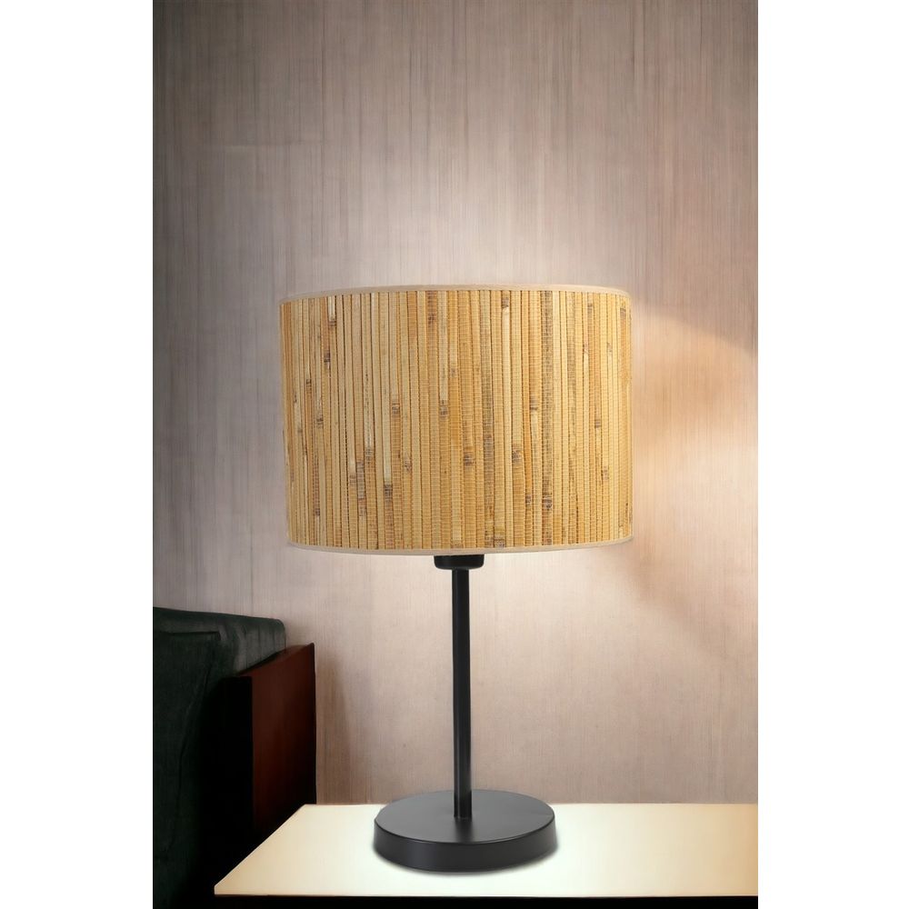 Bambu 07 Abajurlu Masa Lambası - Eskitme Oak i Crna slika 2