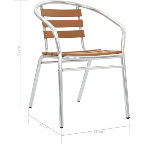 Složive vrtne stolice od aluminija i WPC-a 2 kom srebrne slika 26