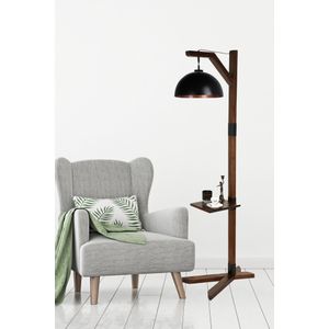 Liza lambader ceviz retro 3 başlıklı Multicolor Floor Lamp