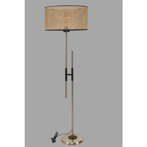 Felix Mat Krom Lambader Silindir Rattan Abajurlu Wicker Floor Lamp slika 2