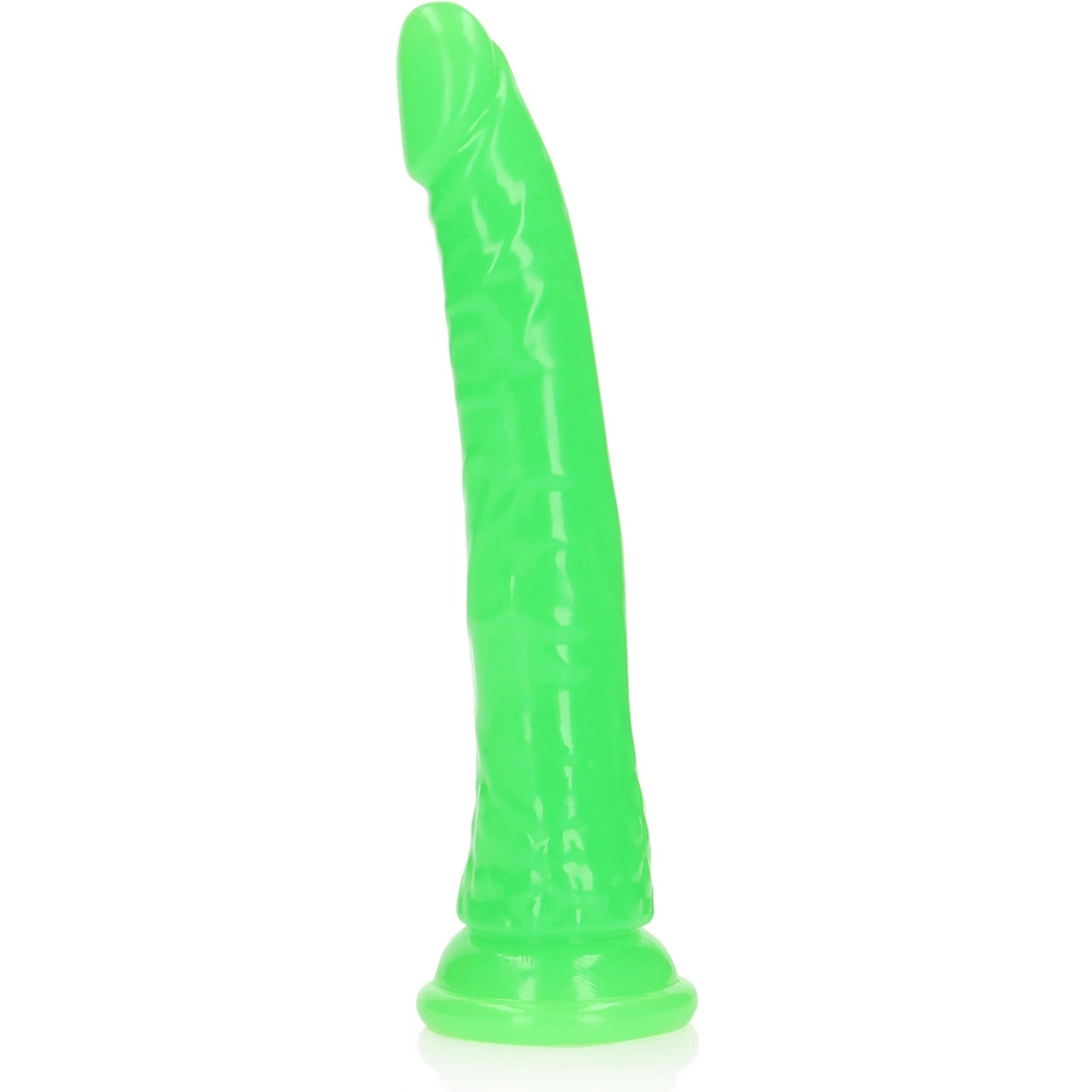 RealRock by Shots Tanki realistični dildo s vakuumskom čašicom - Sjaj u tami - 9'' / 22,5 cm slika 3
