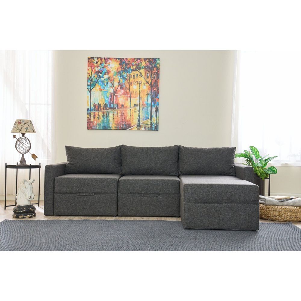 Krevetna sofa u kutu Saros – smeđa slika 2