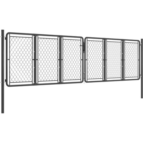 Vrtna vrata čelična 400 x 125 cm antracit slika 18