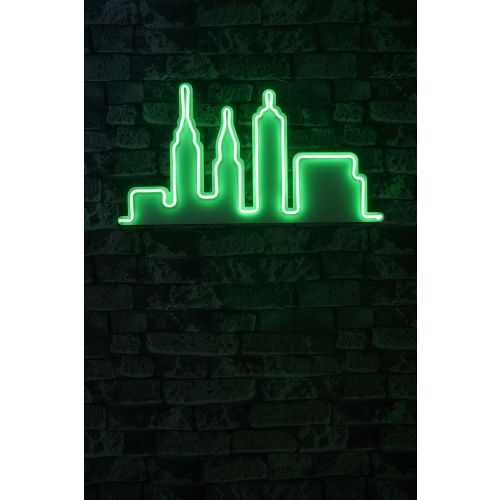 Wallity Ukrasna plastična LED rasvjeta, City Skyline - Green slika 2