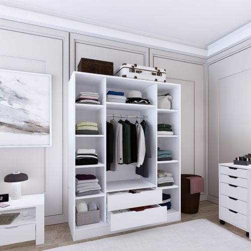 Duru 4 Door 1600-017 Matte White Wardrobe slika 3