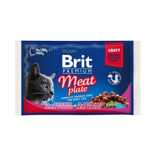 Brit Premium Cat Meat plate, komadići delikatnog mesa 400 g (4 x 100 g) slika 1