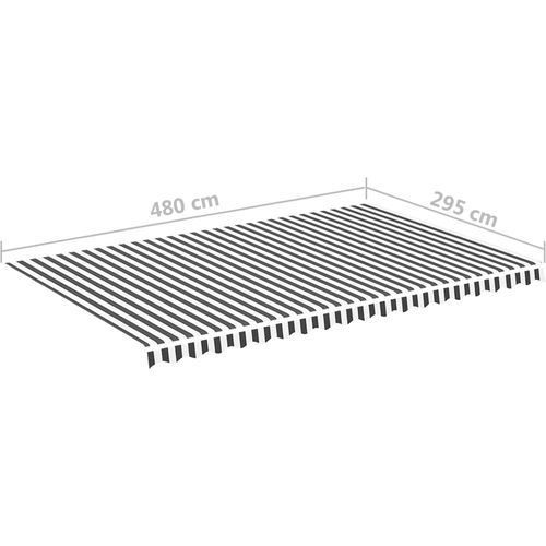 Zamjenska tkanina za tendu antracit-bijela 5 x 3 m slika 6