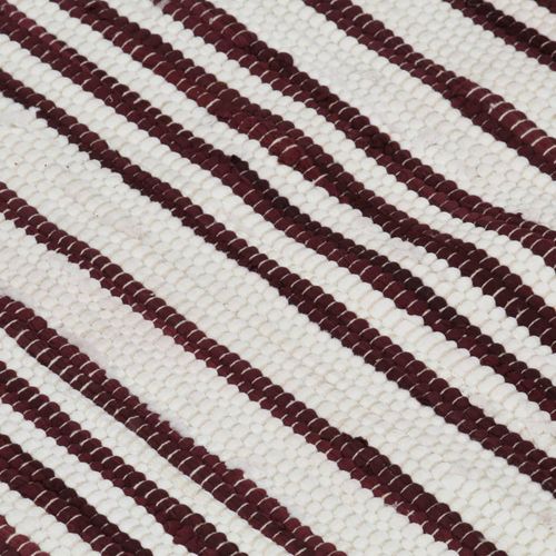 Ručno tkani tepih Chindi od pamuka 120 x 170 cm bordo-bijeli slika 13
